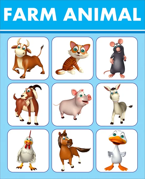 Carta de animales de granja — Foto de Stock