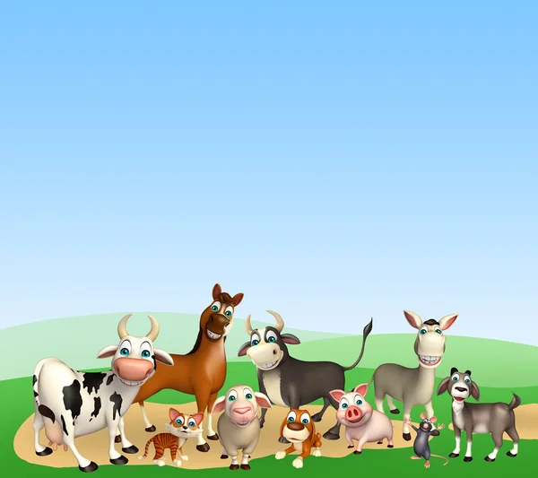 Groep van landbouwhuisdieren — Stockfoto