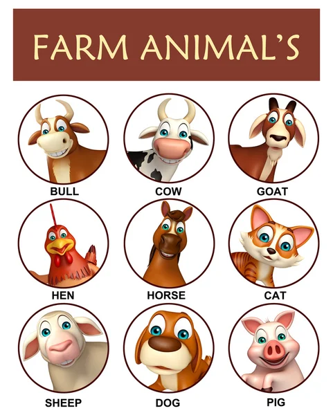농장 동물 차트 — 스톡 사진