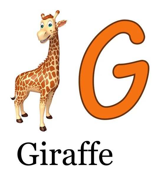 Girafe animal sauvage avec alphabet — Photo