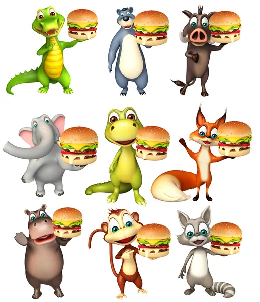 Divoké zvíře s Burger — Stock fotografie