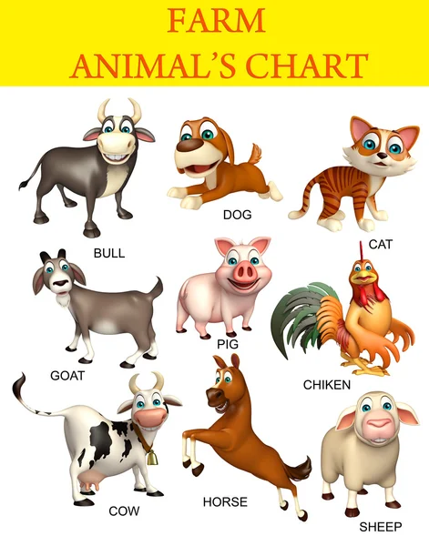 Grupp av farm animal diagram — Stockfoto