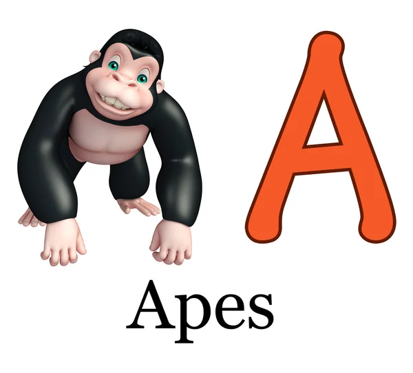 Małpa dzikich zwierząt z alphabate — Zdjęcie stockowe