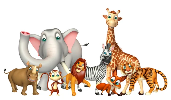 Group of wild animal collection — Stock Photo, Image