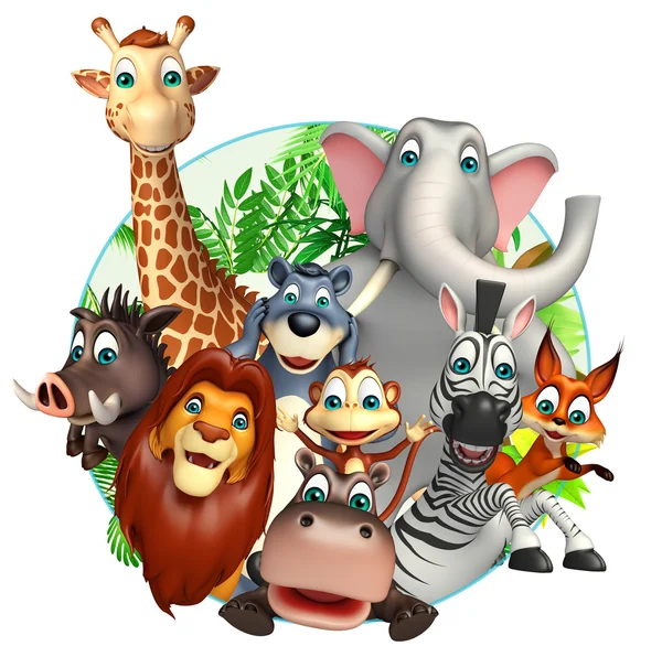 Gruppe wilder Tiere — Stockfoto