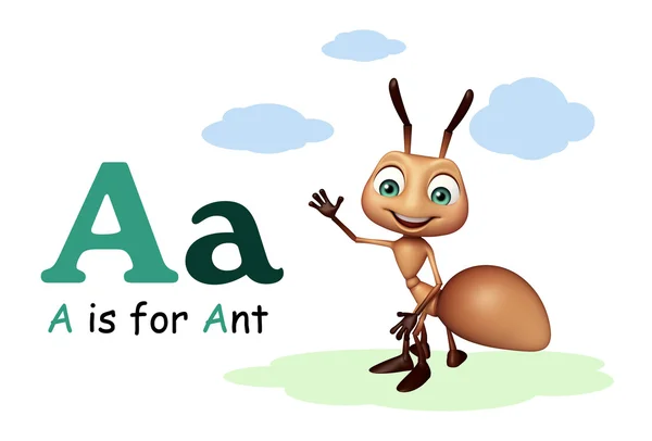 Alphabate ile karınca — Stok fotoğraf