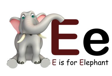 Fil alphabate vahşi hayvanla