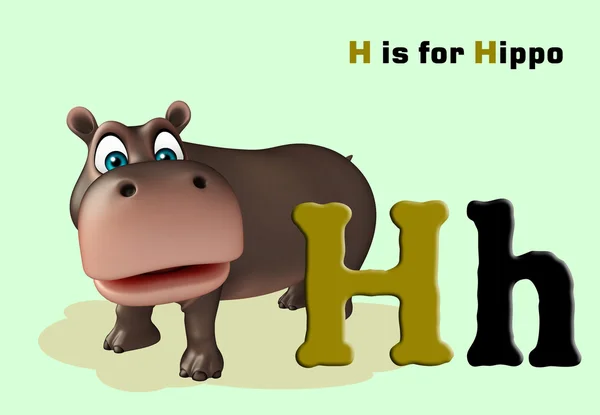 Hippo com alfabeto — Fotografia de Stock