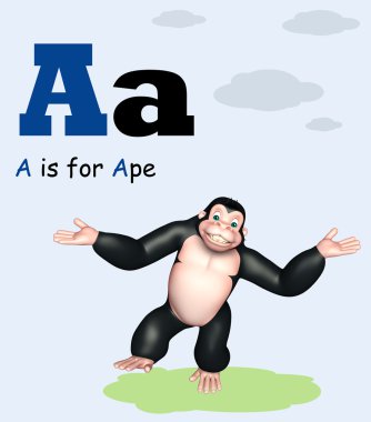 Maymun alphabate vahşi hayvanla
