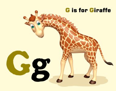 Zürafa vahşi hayvanla alphabate