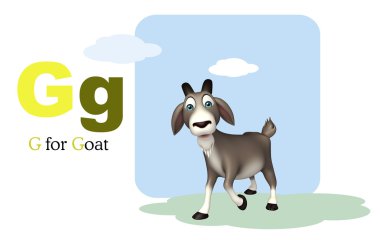 Keçi çiftlik hayvanı alphabate ile