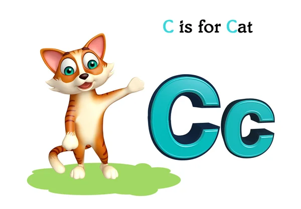 Katze domastisches Tier mit Alphabet — Stockfoto