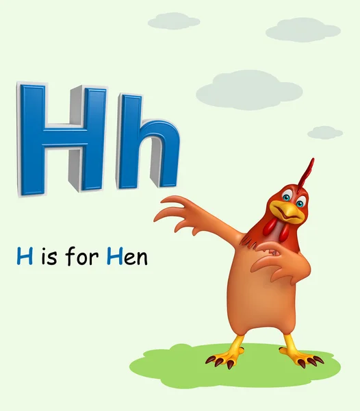 Hen bird with alphabet — Stock Photo, Image