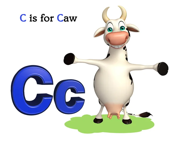 Caw farm animal with alphabate — Stock Photo, Image