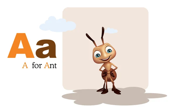 Hormiga con alfabeto — Foto de Stock
