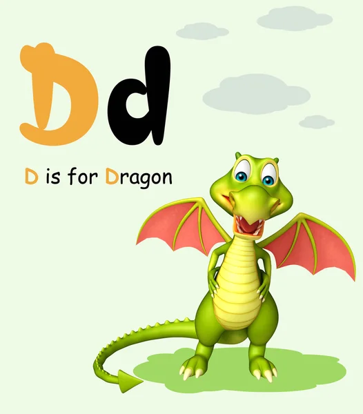 Dragon vilda djur med alphabate — Stockfoto