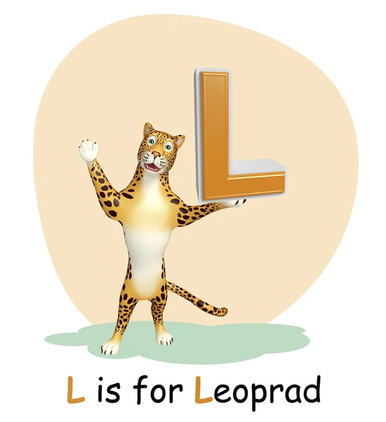 Leopard med alfabetet — Stockfoto