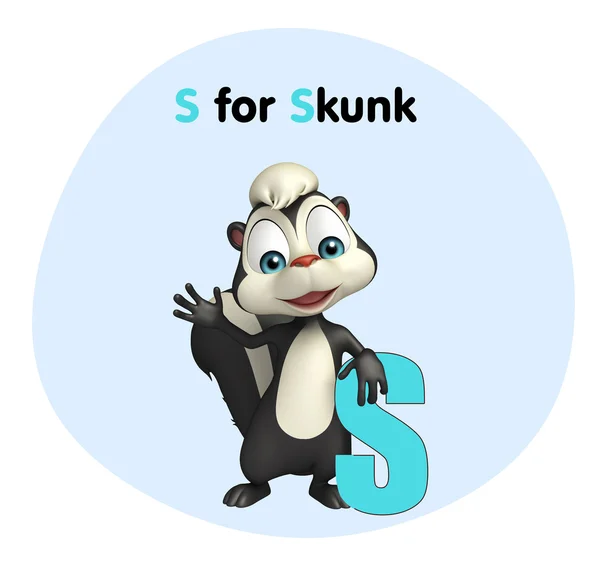 Skunk avec alphabet — Photo