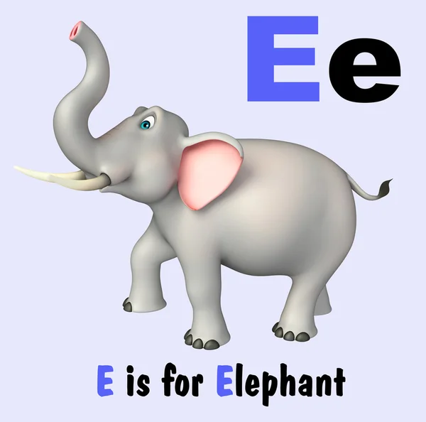 Éléphant animal sauvage avec alphabet — Photo