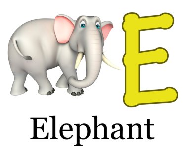 Fil alphabate vahşi hayvanla