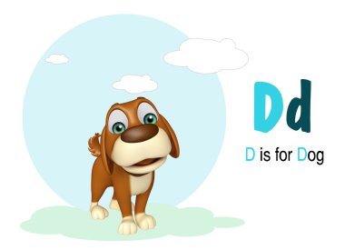 Köpek çiftlik hayvan witn alphabate
