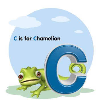 Alphabate Chamelion vahşi hayvanla