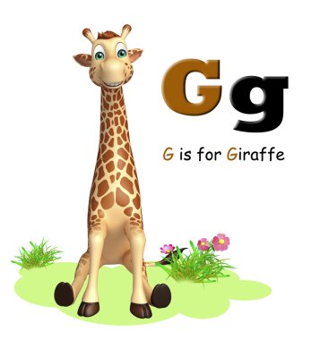 Zürafa vahşi hayvanla alphabate