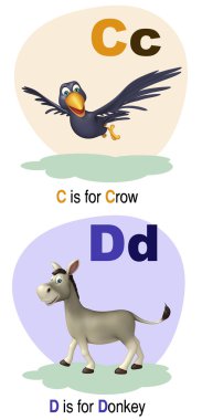 Karga ve eşek ile Alphabate