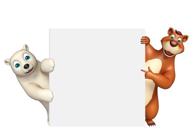 Kutup ayısı ve ayı koleksiyonu ile beyaz tahta