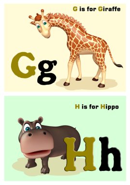 Zürafa ve Hippo Alphabate ile