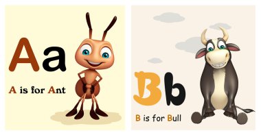 Karınca ve boğa ile Alphabate