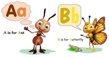 Karınca ve kelebek Alphabate ile