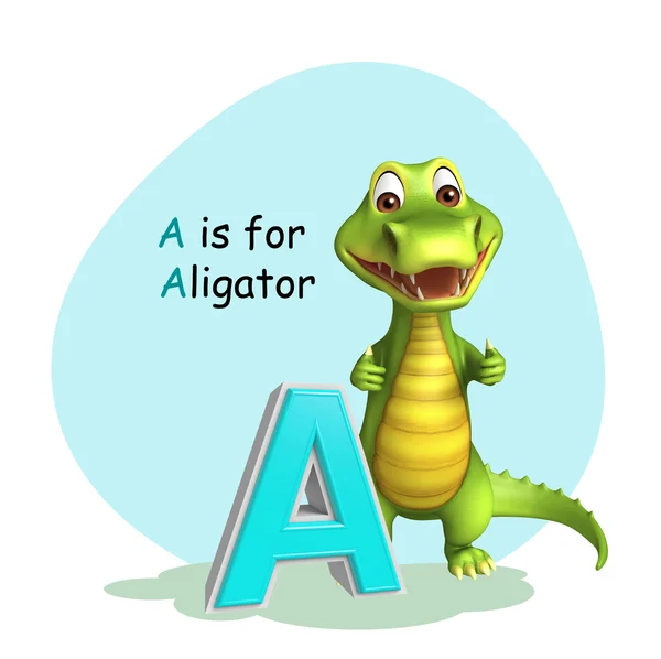 Aligator z alphabate — Zdjęcie stockowe