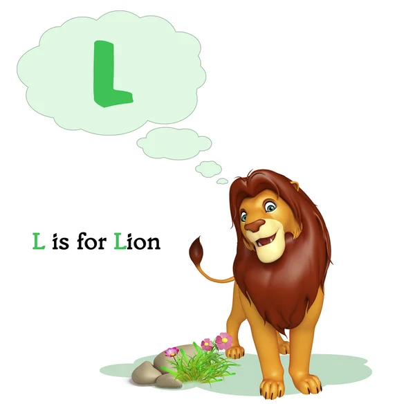 Lejon med alfabetet — Stockfoto