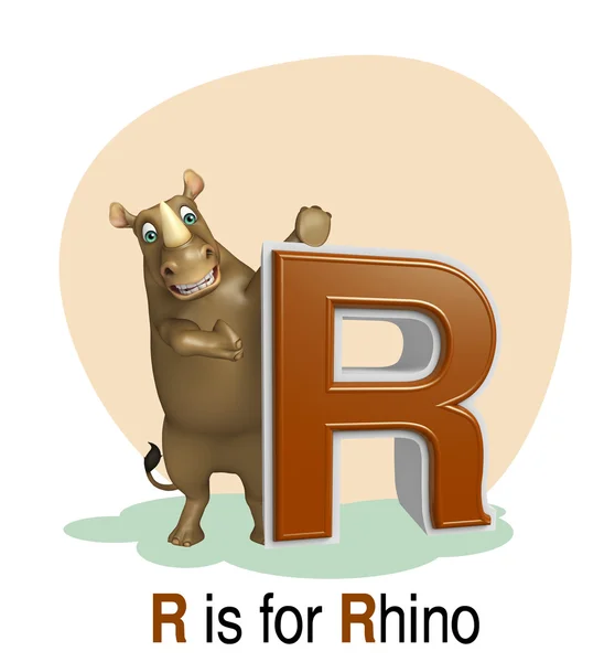 Rhino avec alphabet — Photo