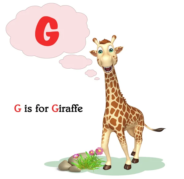 Girafe animal sauvage avec alphabet — Photo