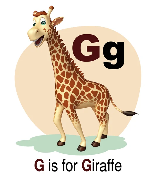Jirafa animal salvaje con alfabeto — Foto de Stock