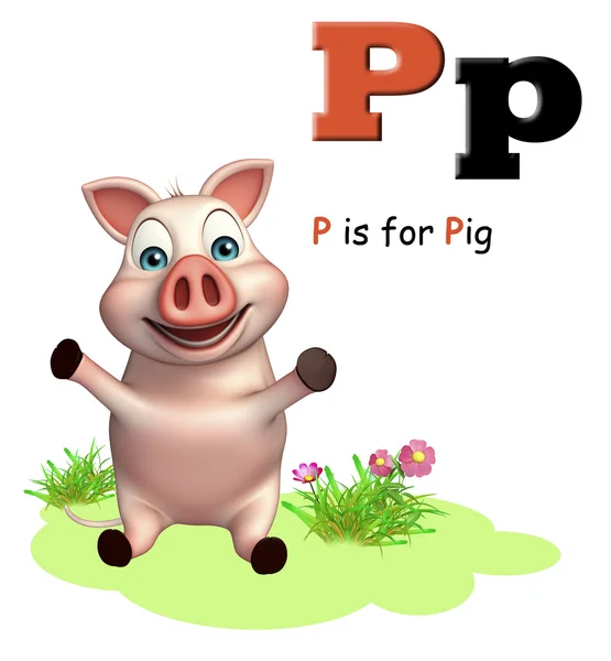 アルファベットで豚農場の動物 — ストック写真