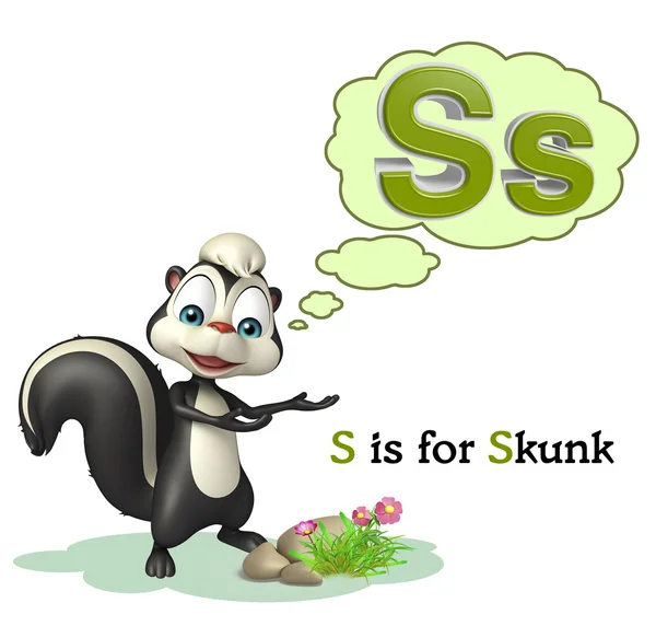 Skunk  with alphabet — Stock Photo, Image