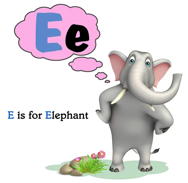 Éléphant animal sauvage avec alphabet — Photo