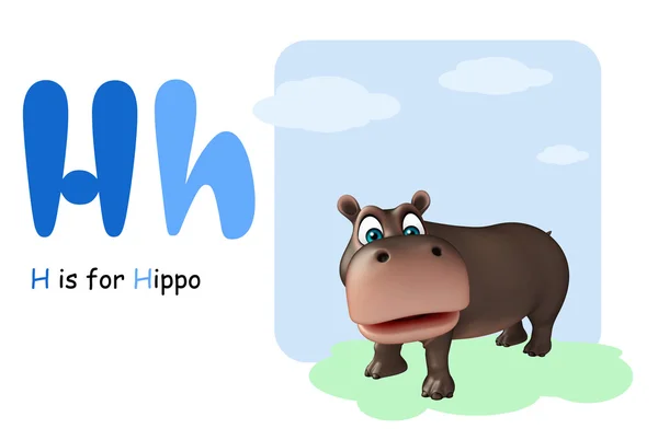 Hippo com alfabeto — Fotografia de Stock