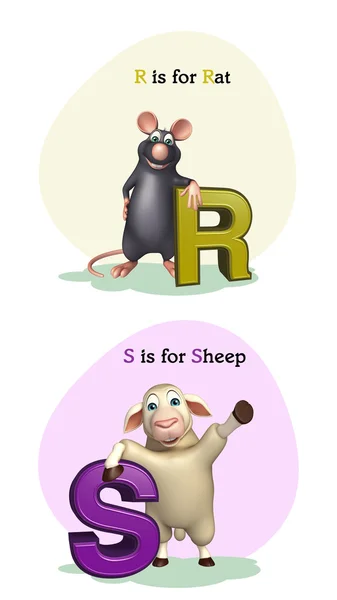 Rat and Sheep with Alphabate — Stock Photo, Image