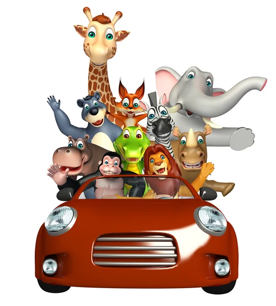 Alligator,Apes, Bear,Elephant,Fox,Giraffe,Hippo,Lion,Rhino and Z — Stock Photo, Image