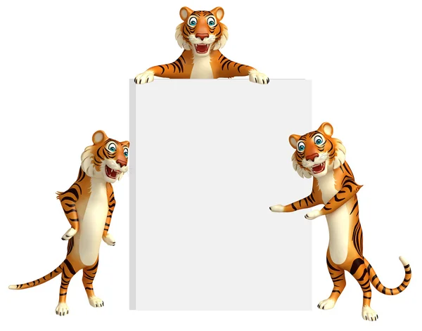 Tiger samling med vit tavla — Stockfoto
