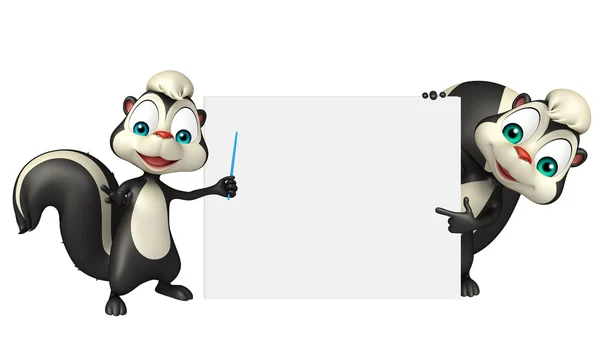 Kolekcja Skunk z biały deska — Zdjęcie stockowe