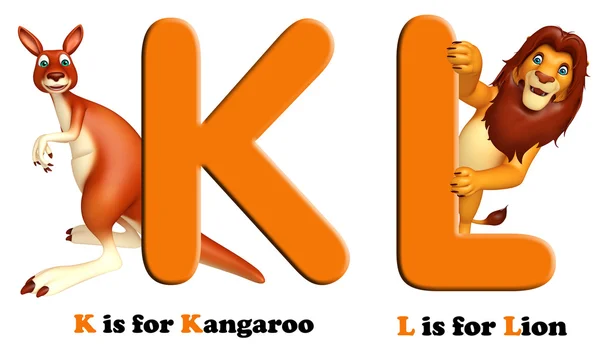 Känguru och Lion med Alphabate — Stockfoto