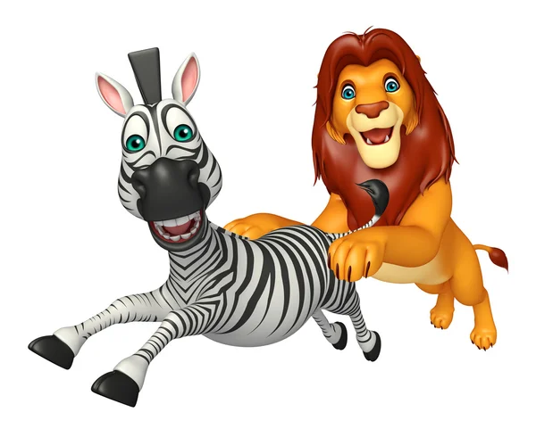 Lev lov Zebra — Stock fotografie