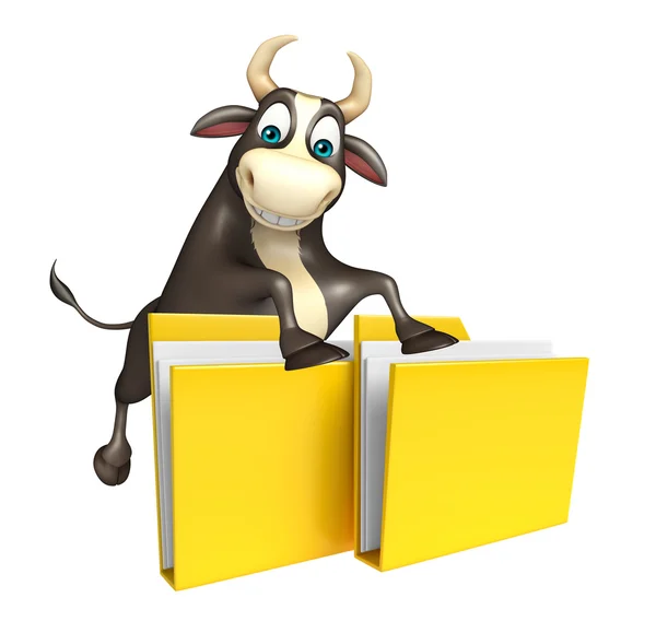 Персонаж мультфильма о быке с папкой — стоковое фото