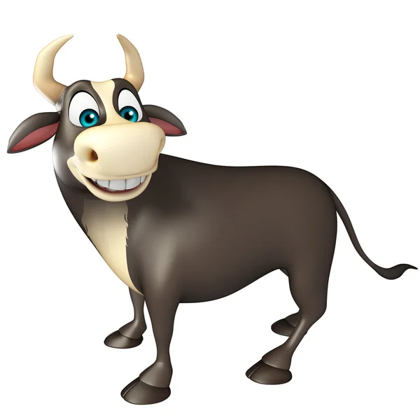 Bull engraçado personagem dos desenhos animados — Fotografia de Stock