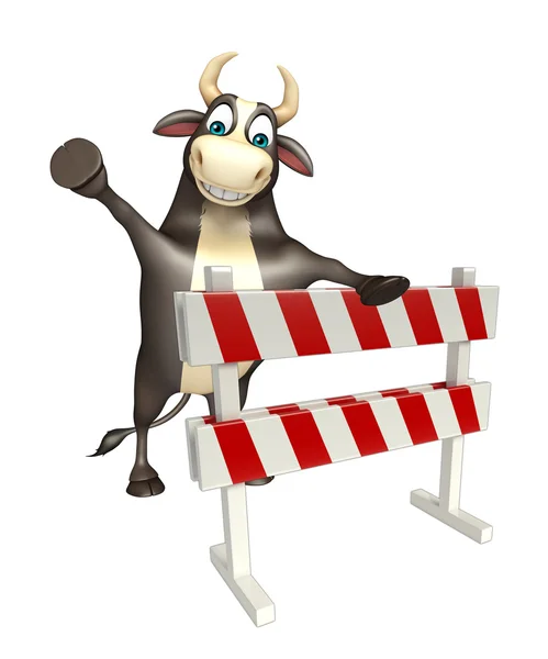 Stier Cartoon-Figur mit Barakaden — Stockfoto